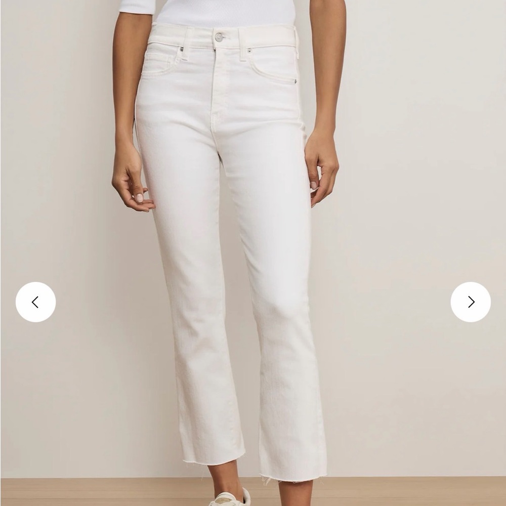 Veronica Beard Cream Flare Jeans